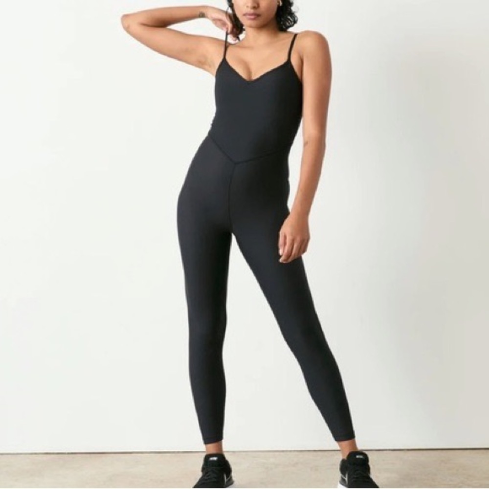 Something Navy X Bandier Navy Ruched Open Back Catsuit Jumpsuit